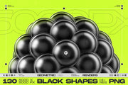 130 Black 3D Elements Collection Vol.1