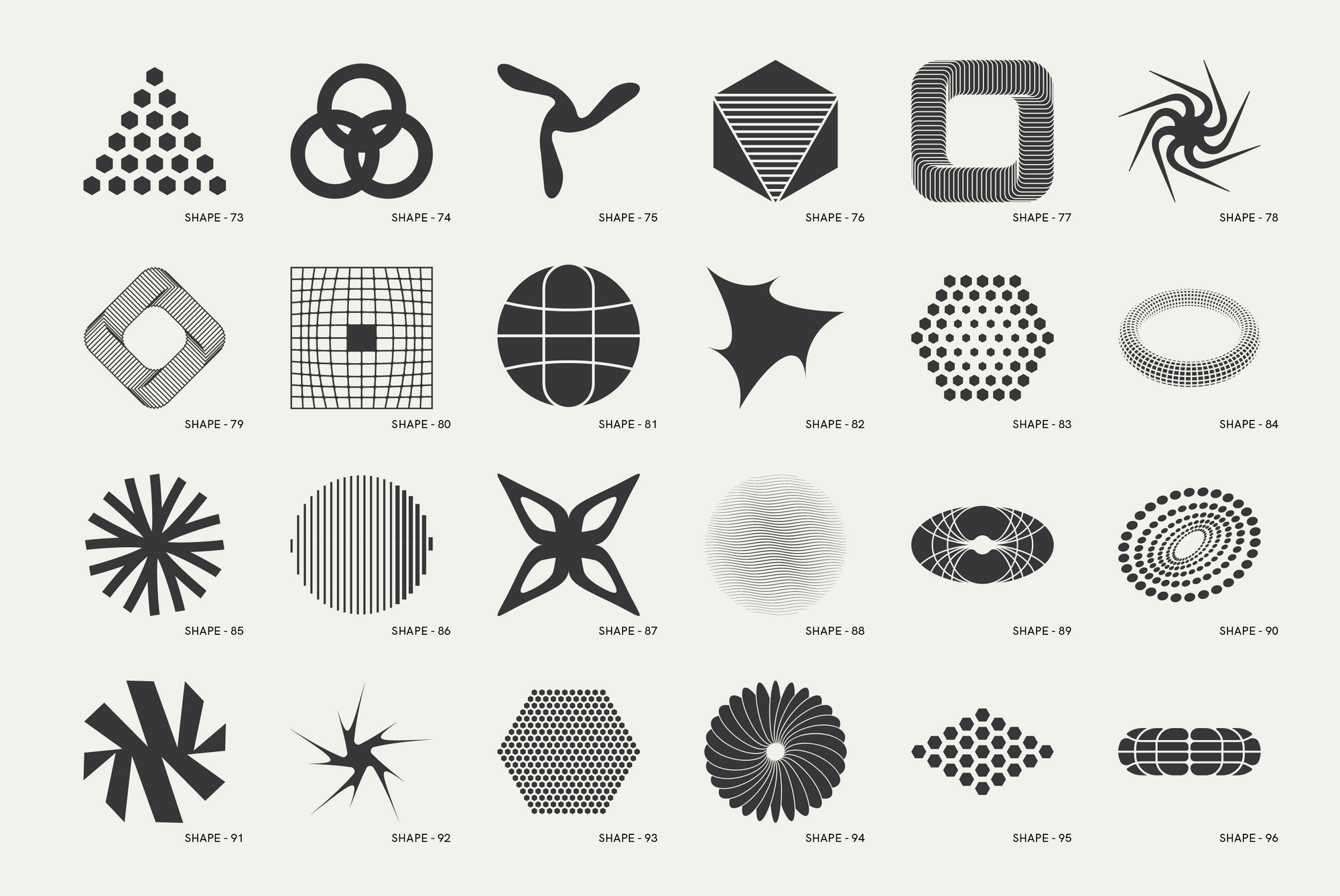 120 Abstract Geometric Shapes. Part 1