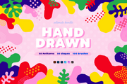 Hand-Drawn Seamless Patterns, Shapes & Brushes