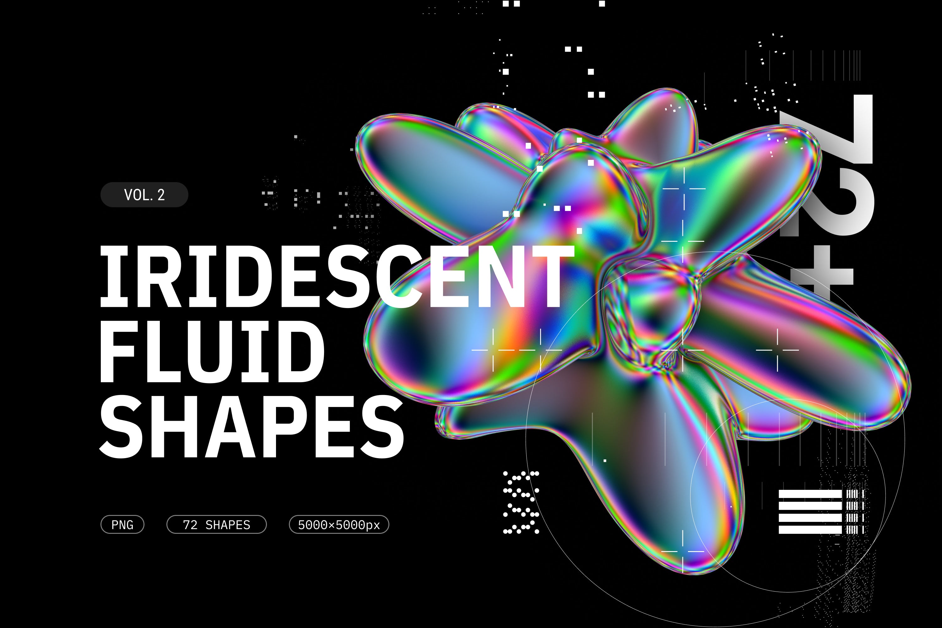 Iridescent Fluid 3D Shapes Collection