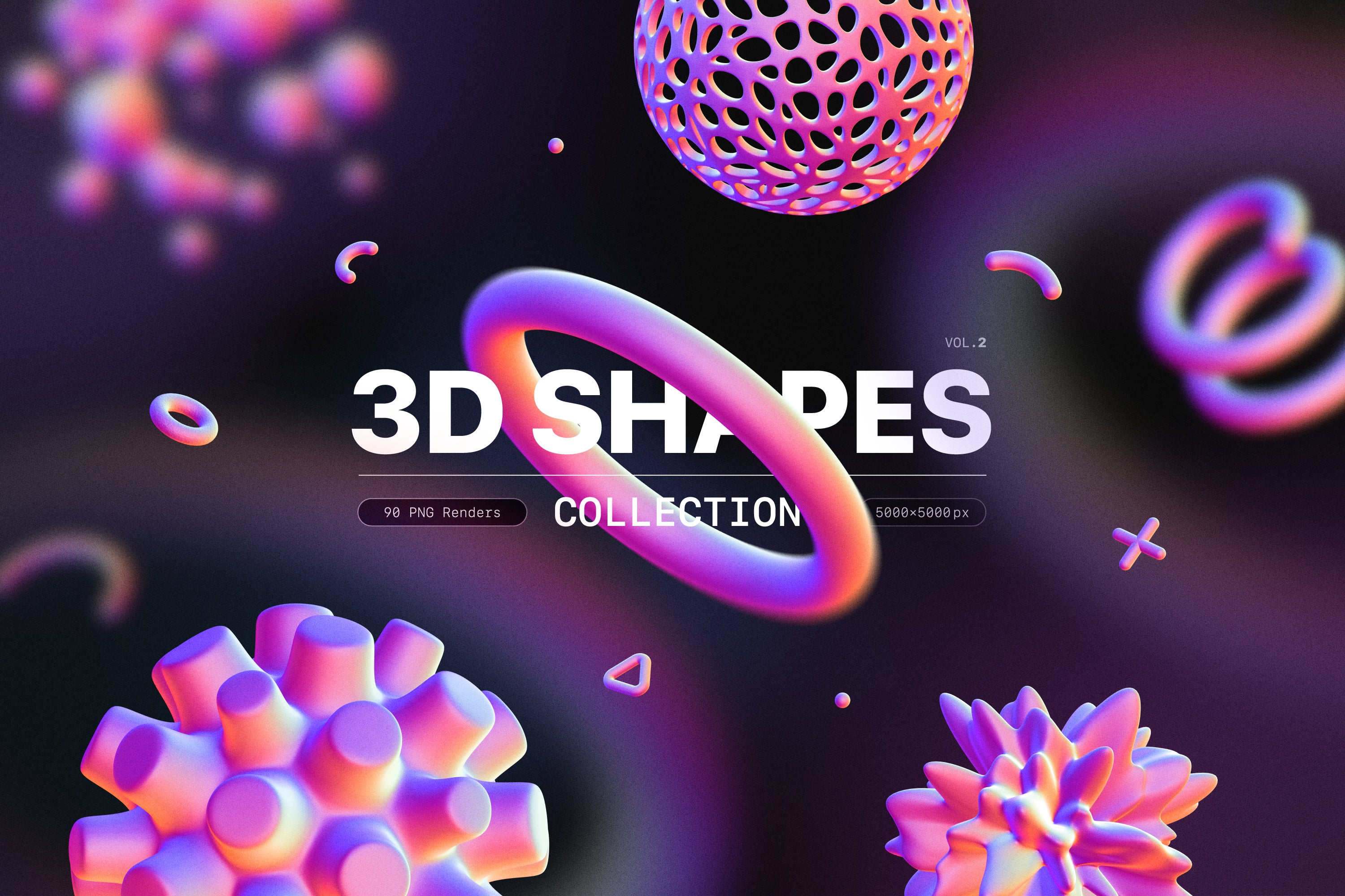 3D Shapes Collection – 90 Abstract Renders