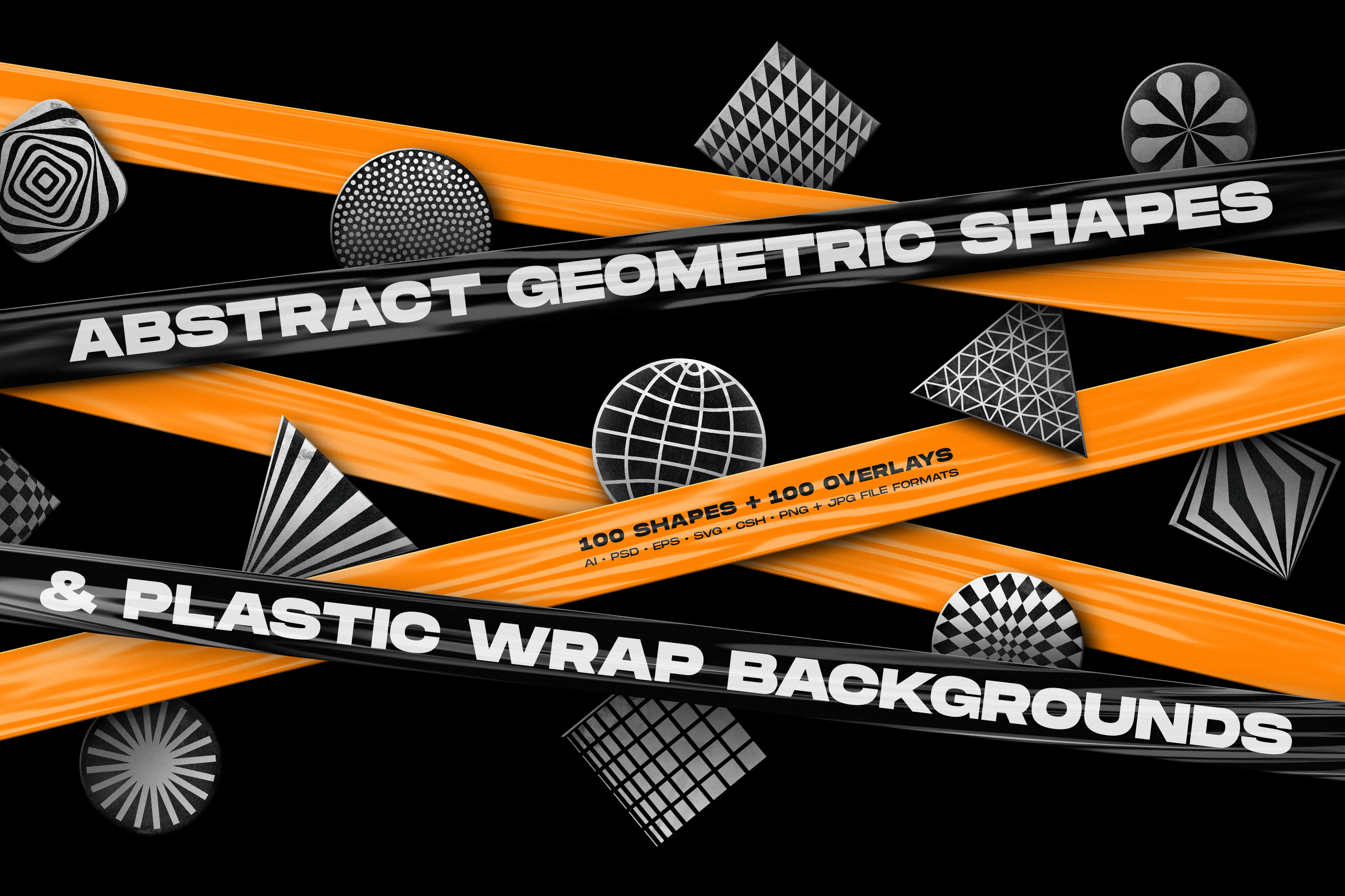 Abstract Geometric Shapes & Plastic Wrap Backgrounds