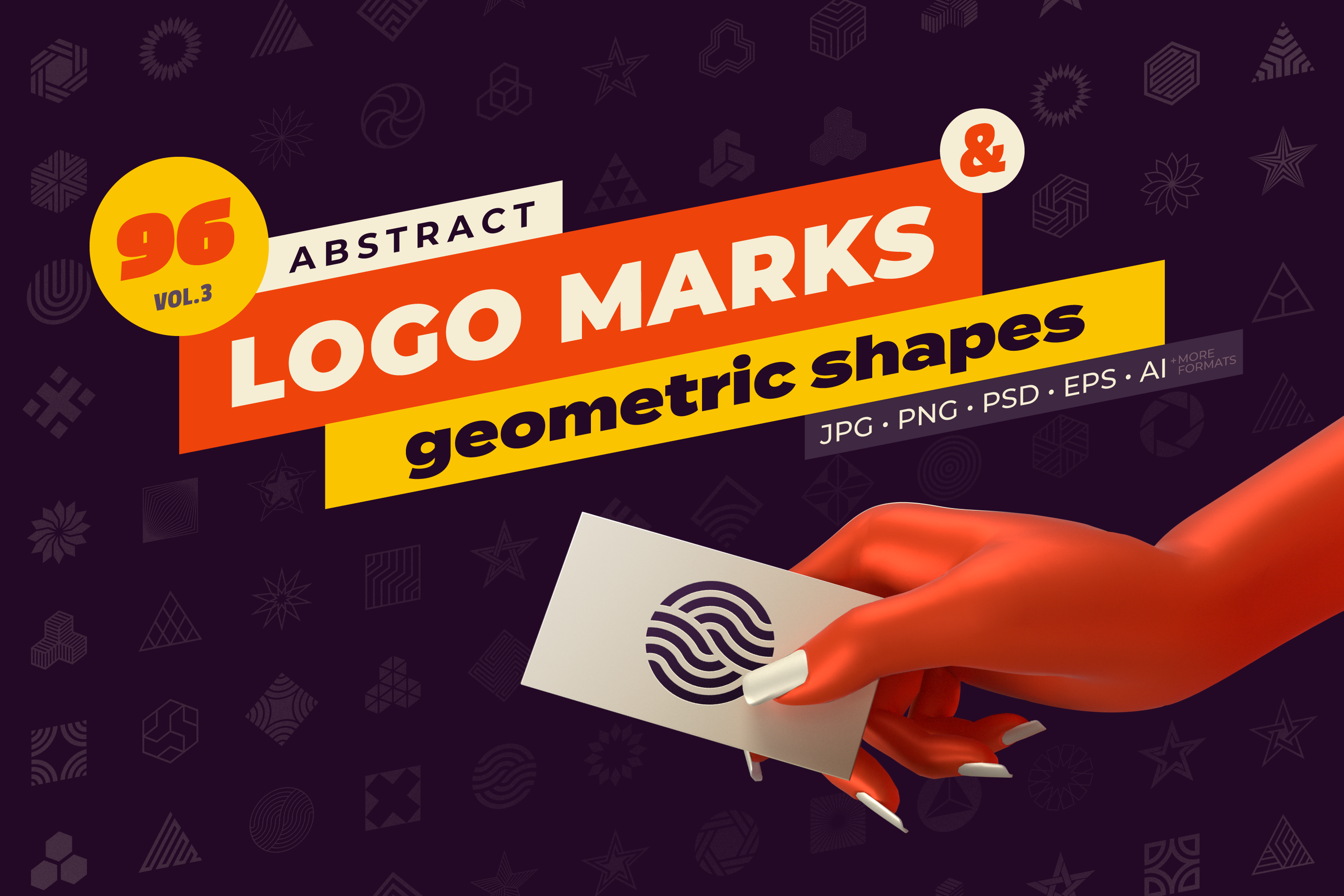 96 Abstract Logo Marks and Geometric Shapes Collection