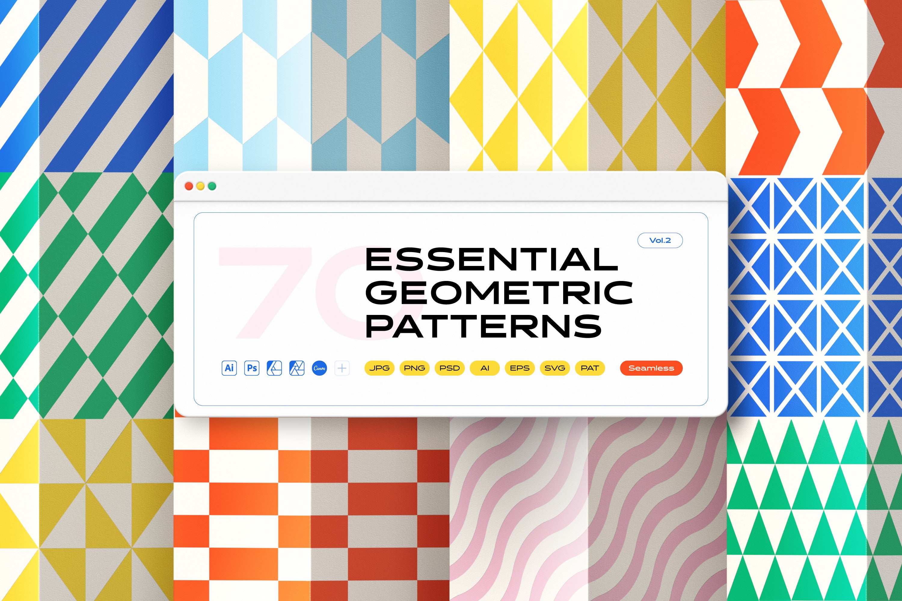 Essential Geometric Seamless Patterns Collection