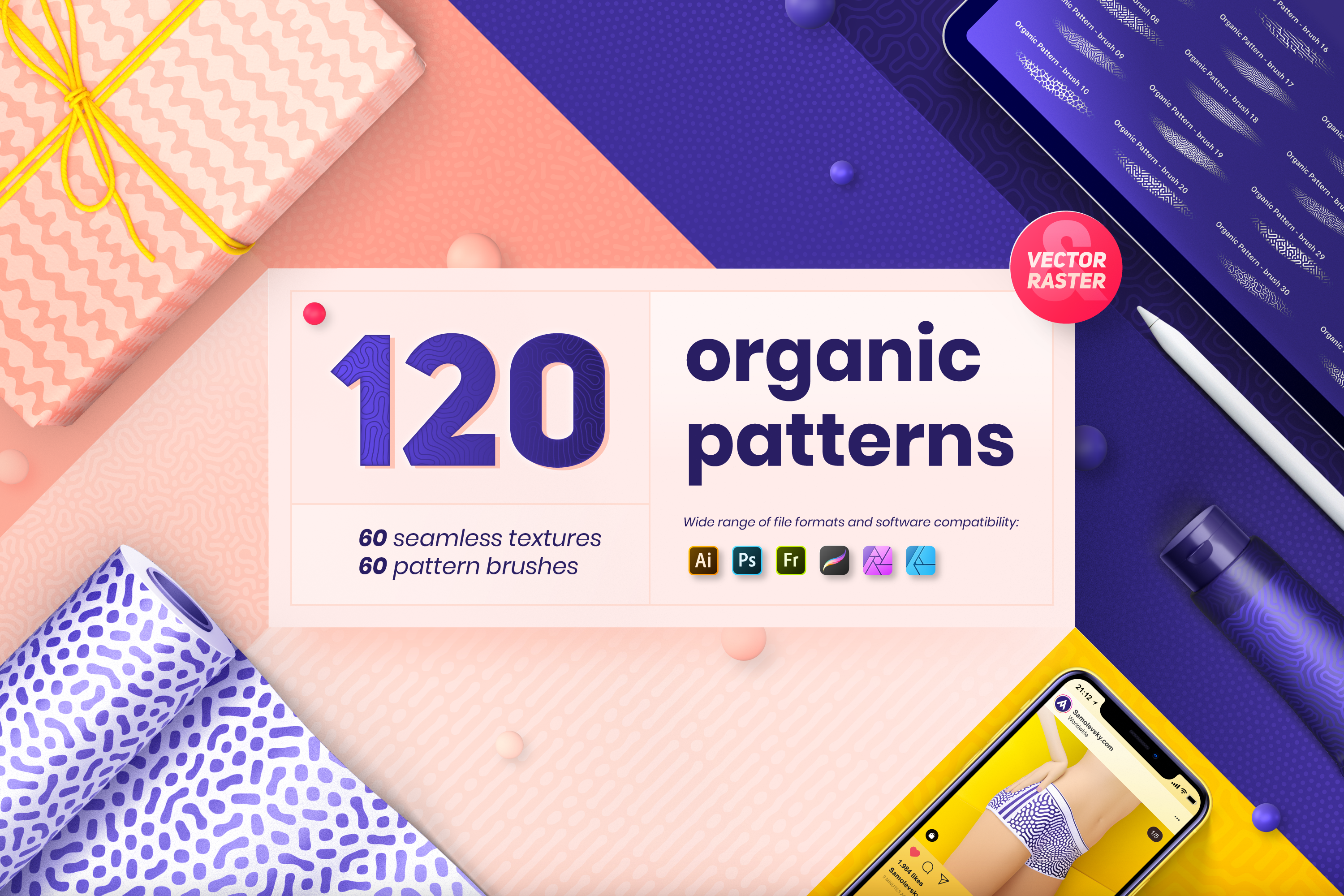 Organic Patterns - 120 Textures and Brushes Collection