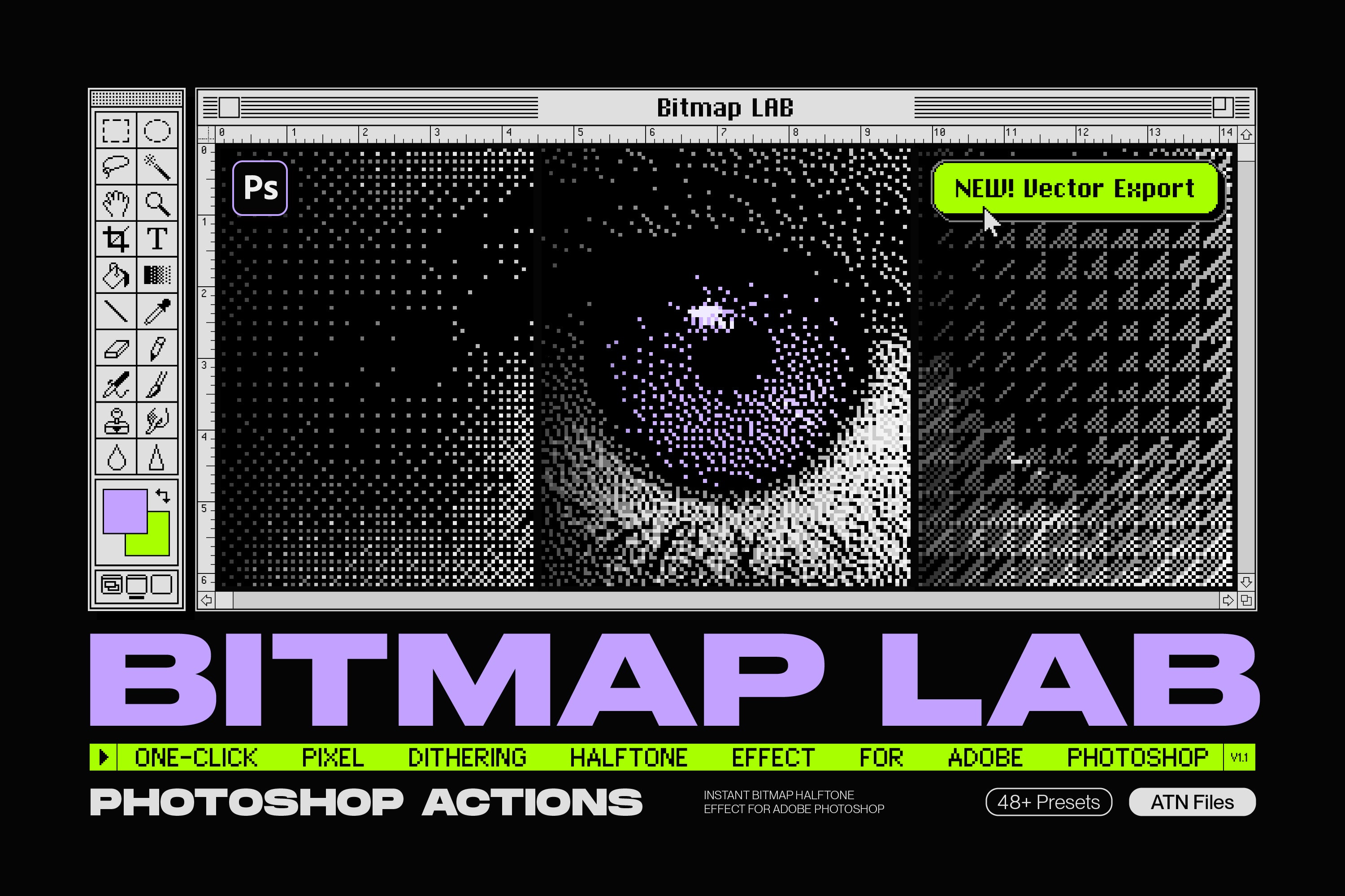 Bitmap Lab - One-Click Pixel Halftone Action