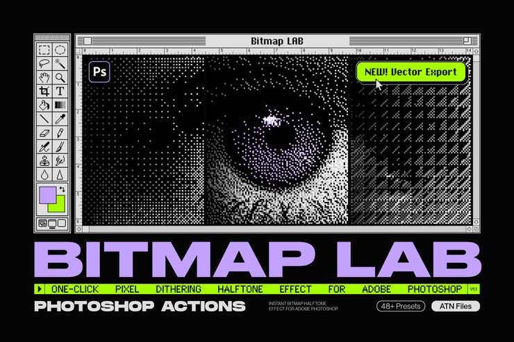 Bitmap Lab - One-Click Pixel Halftone Action