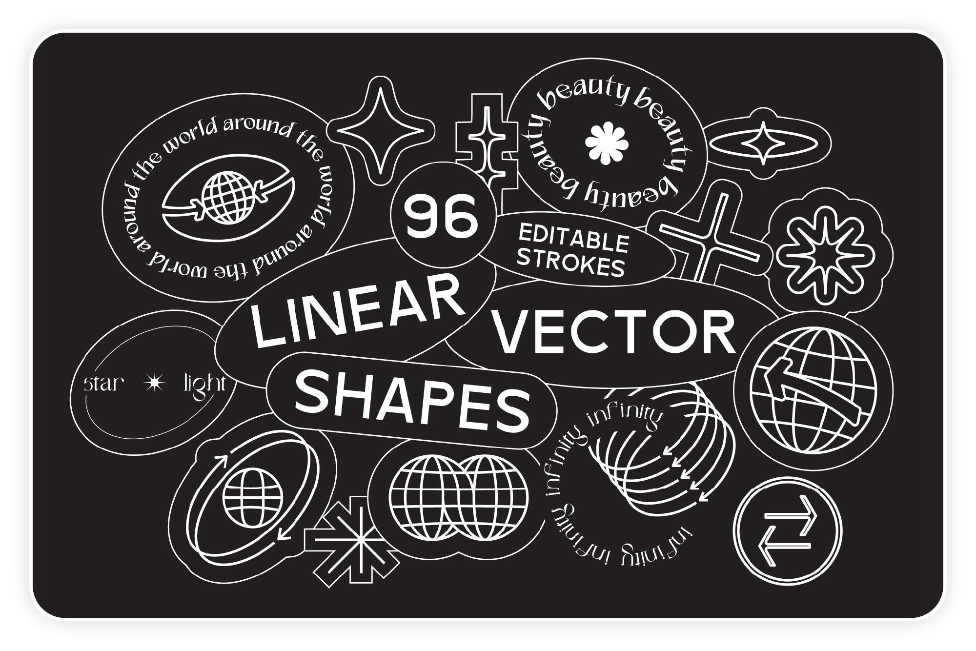 Vetor de Vector set of linear fun patches,stickers,geometric