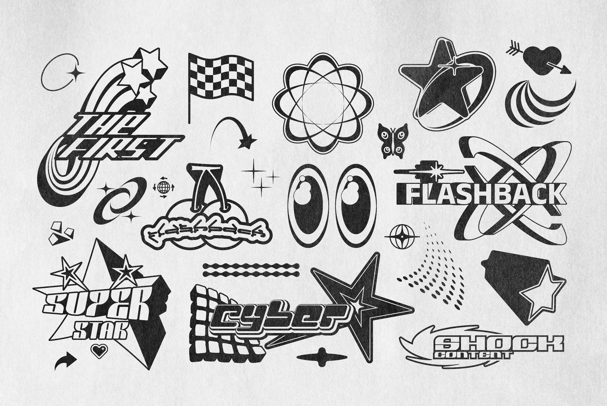 Y2K 240 Shapes Badges & Graphic styles