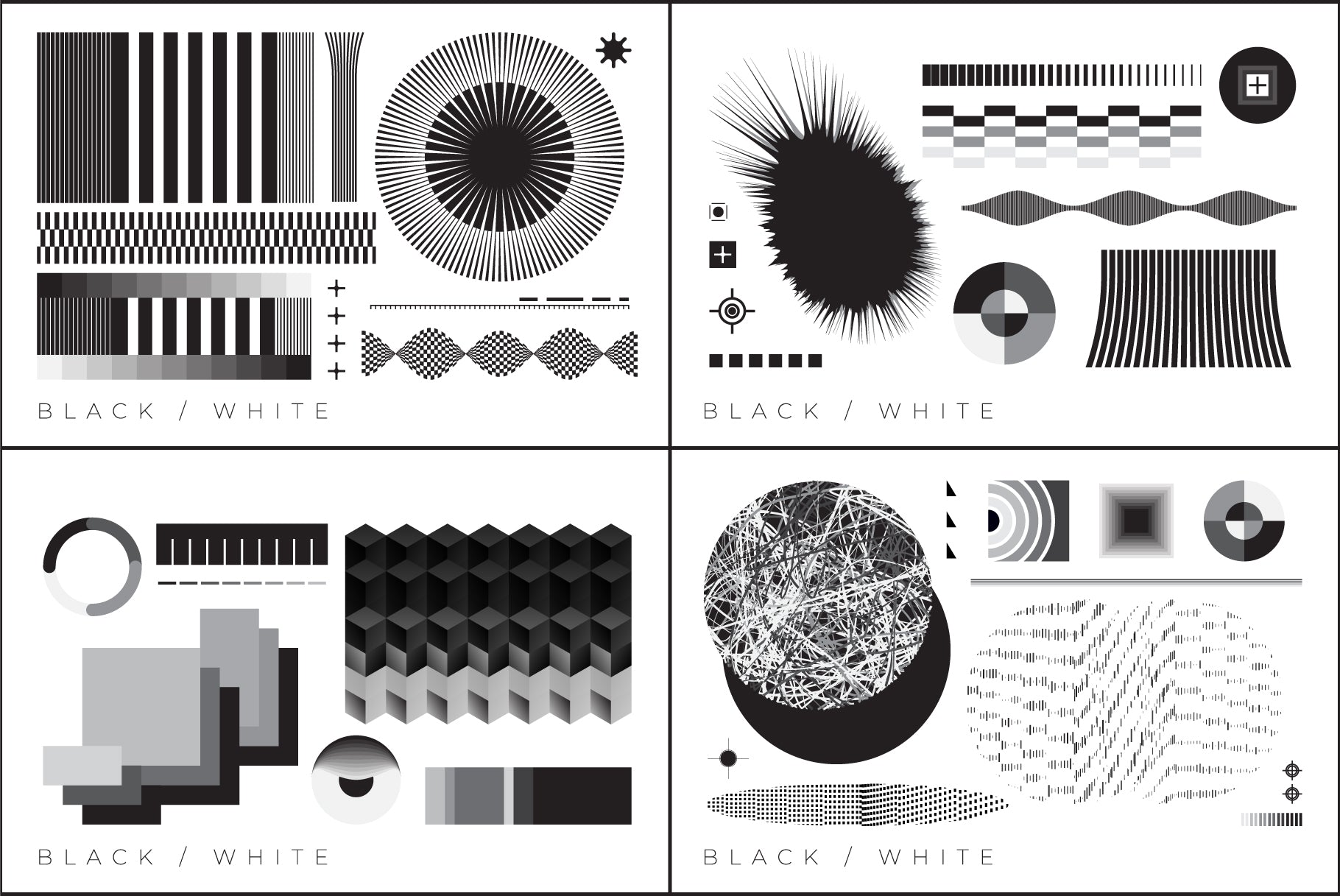 B_W 100 Vector Abstract Shapes