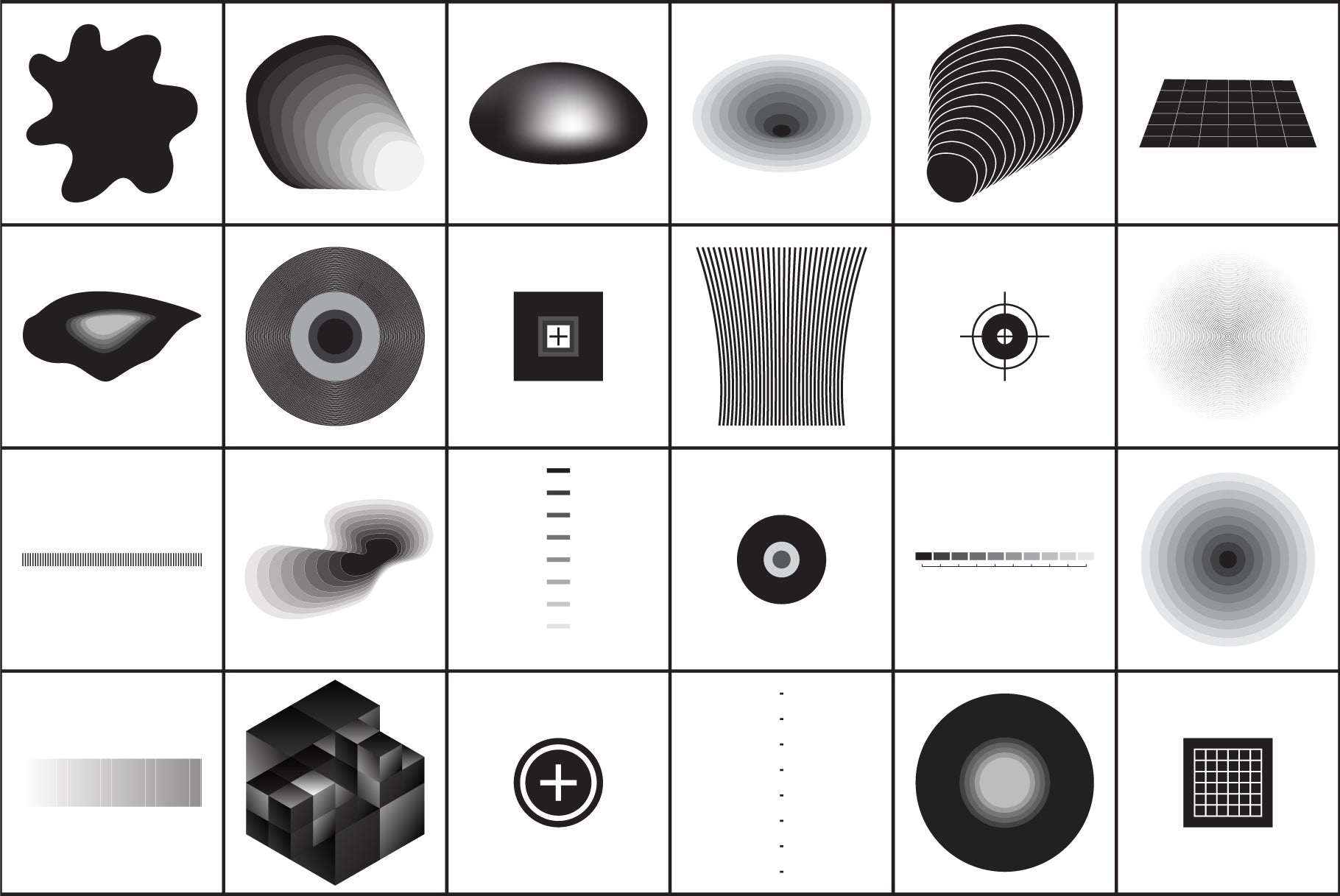 B_W 100 Vector Abstract Shapes