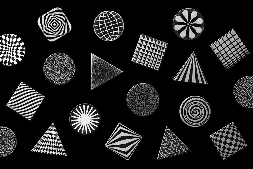 abstract geometric shapes black and white