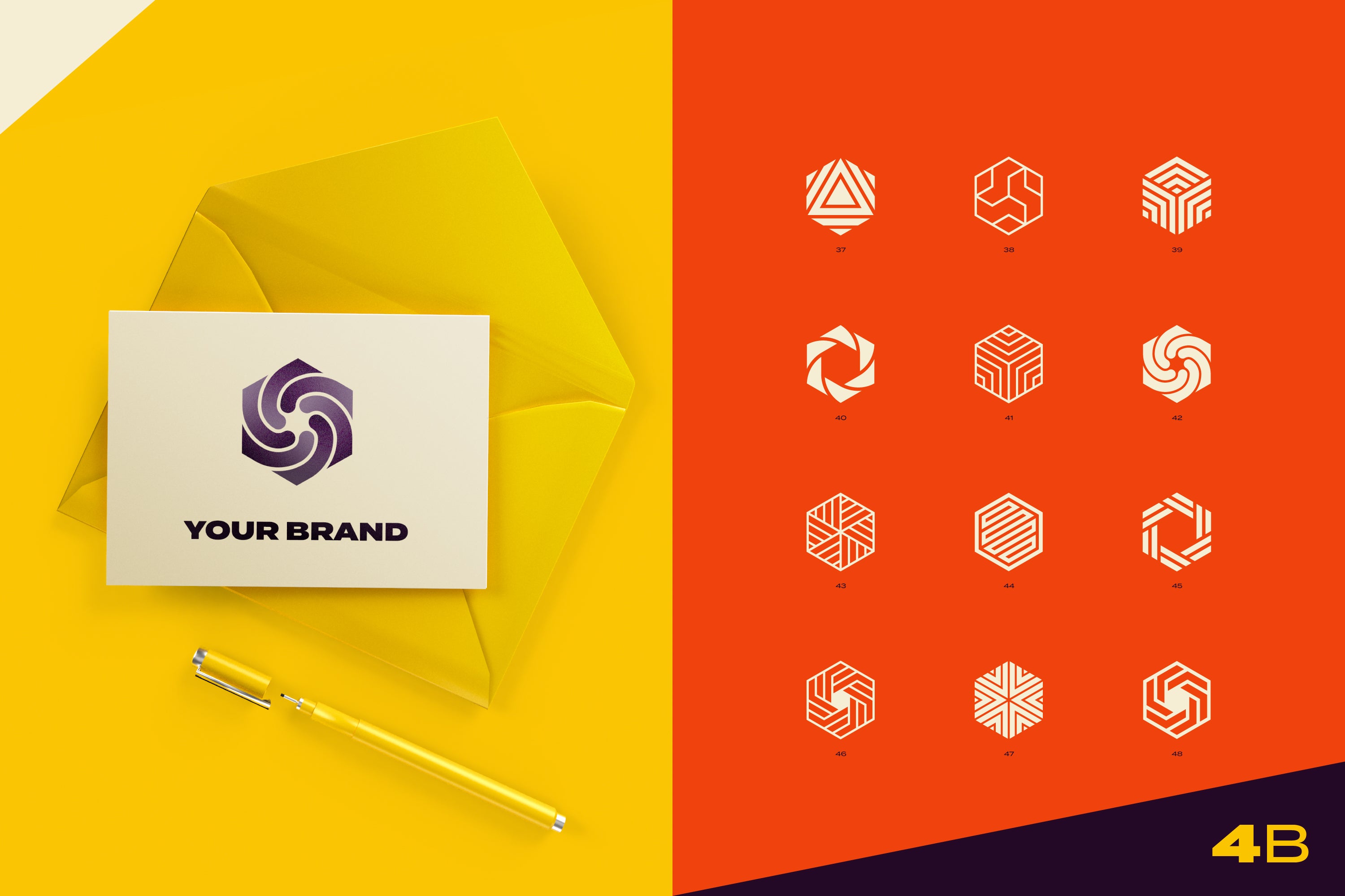 96 Abstract Logo Marks and Geometric Shapes Collection