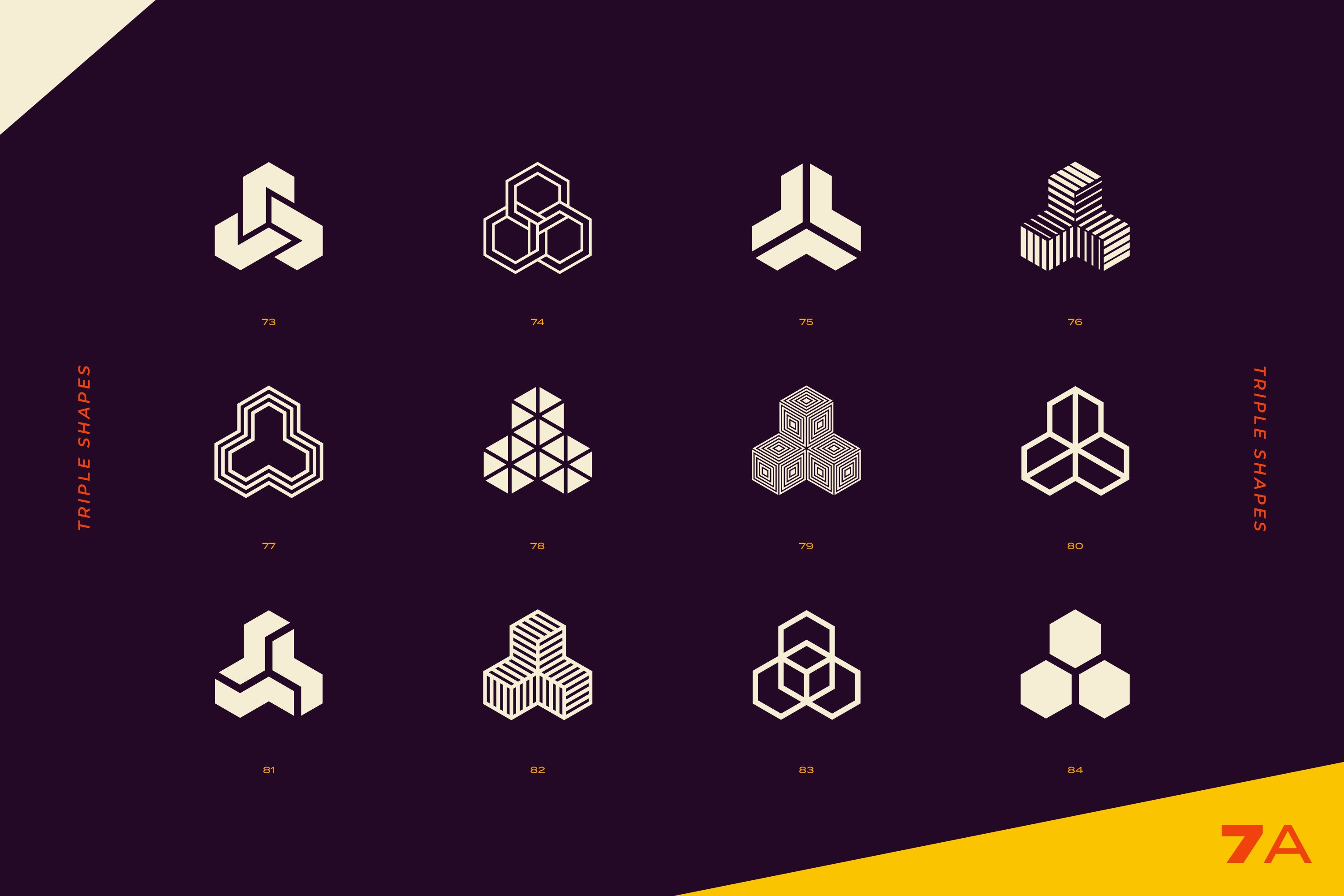 96 Abstract Logo Marks and Geometric Shapes Collection