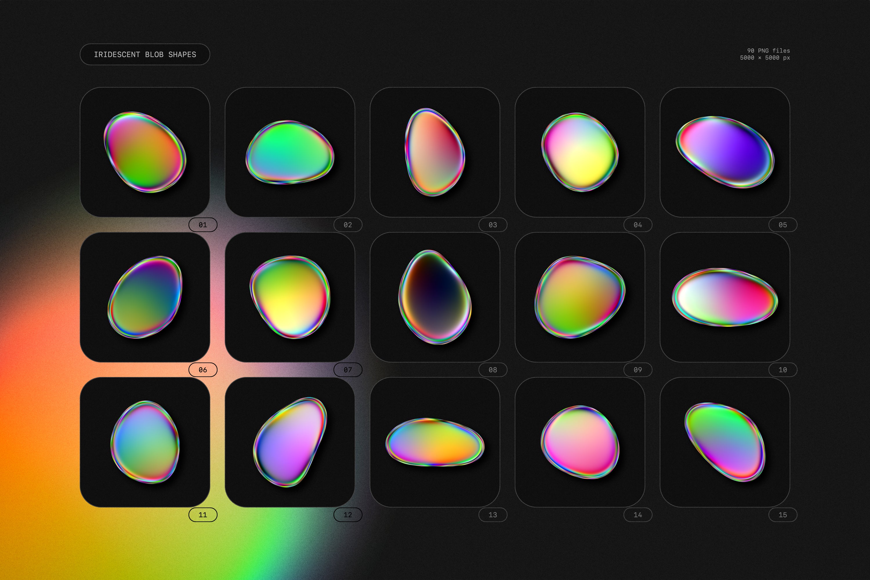 Iridescent Blob Shapes Collection