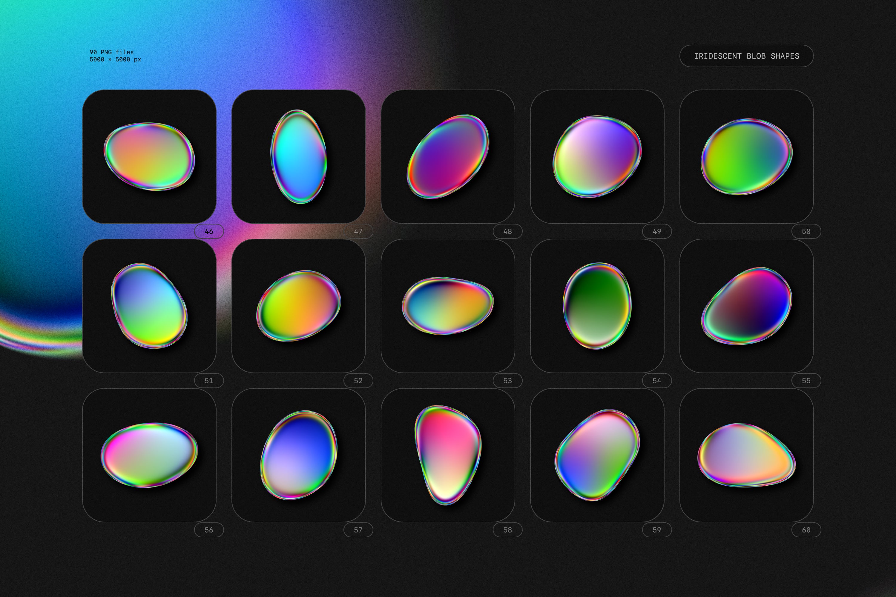 Iridescent Blob Shapes Collection